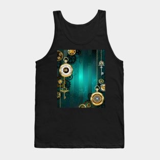 Jewelry Watch on a Green Background ( Steampunk ) Tank Top